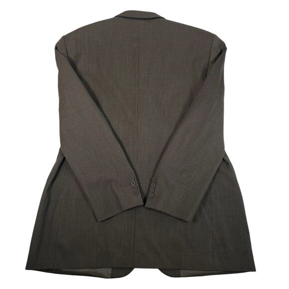 Oscar De La Renta Men Suit Jacket Mens 46L Brown Black Houndstooth Wool Blazer - Picture 2 of 5